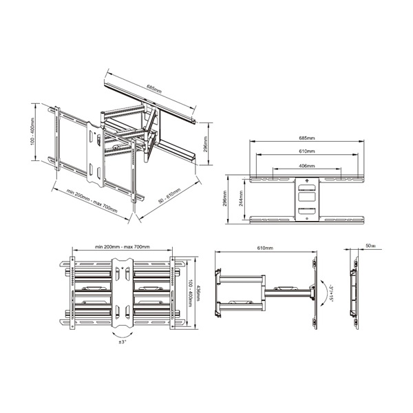 MULTIBRACKETS_Fali_konzol_M_Universal_Flexarm_Pro_60_kg_Heavy_Duty_Black-i1375137